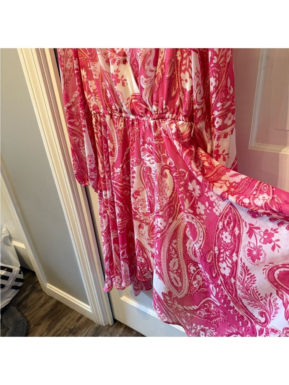 Taylor Pink and White Dress - Picture 5 of 6